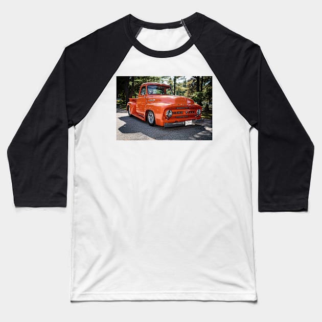 Custom 1953 Mercury M100 Baseball T-Shirt by Robert Alsop